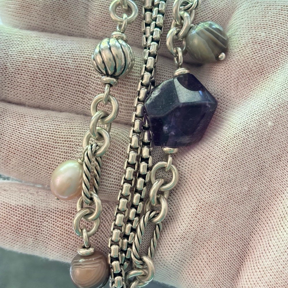 David Yurman Multi-Strand Bijoux Bracelet with Gemstones-Small - Picture 5 of 8